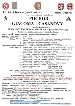POCHOD GIACOMA CASANOVY, 22. 8. - 25. 8. 2024