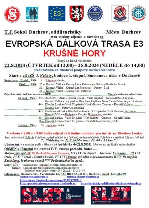EVROPSKÁ DÁLKOVÁ TRASA E3  KRUŠNÉ HORY, 22. 8. - 25. 8. 2024