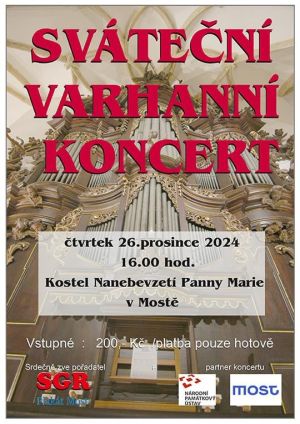 SVÁTEČNÍ VARHANNÍ KONCERT 26. 12. 2024