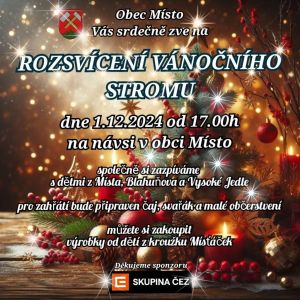 ROZSVÍCENÍ VÁNOČNÍHO STROMU 1. 12. 2024