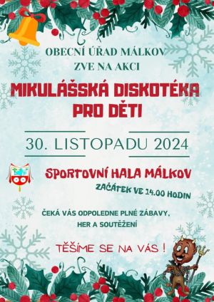 MIKULÁŠSKÁ DISKOTÉKA PRO DĚTI 30. 11. 2024